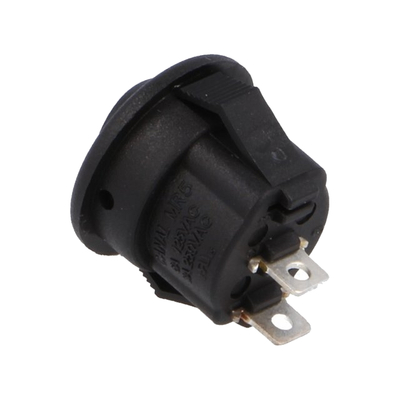 Rocker switch 3A 1 x one round 15mm  black