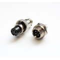 Microphone coupling mini  8mm incl. Chassis connector 5 pin
