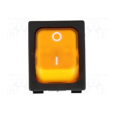 Rocker switch 10A 2 x on with control light yellow