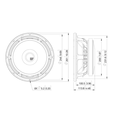 10 Midrange speaker 350W AES 99dB - MAF103.00