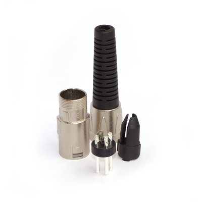 XLR metal connector with anti-kink protection