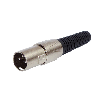 XLR-Stecker 3 polig Metall mit Knickschutz