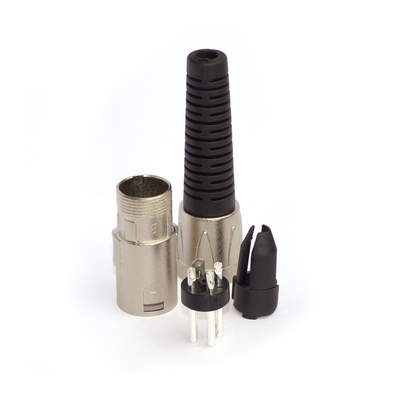 XLR-Stecker 3 polig Metall mit Knickschutz
