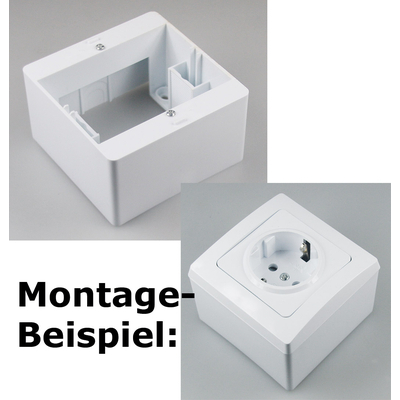 Aufputz-Rahmen 80x80x45mm mit Montagebohrung wei�