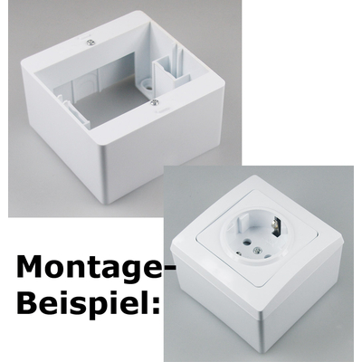 Surface-Mount Frame 80x80x45 mm with Mounting Hole ? White