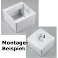 Aufputz-Rahmen 80x80x45mm mit Montagebohrung wei�