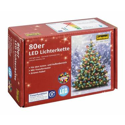 LED light chain  80 colorful LEDs IP44