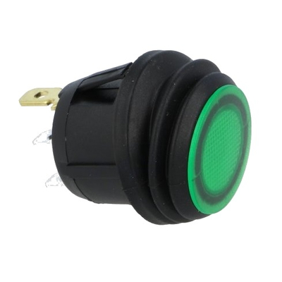 Rocker switch with Indicator light 1 x on green IP65