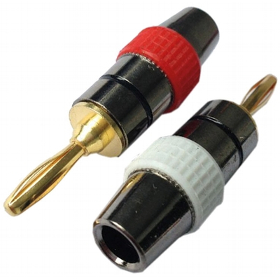 Banana connector pair 4mm for speaker cables up to 4mm
