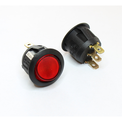 Rocker switch off/on with indicator light 230V 10A red