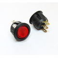 Rocker switch off/on with indicator light 230V 10A red