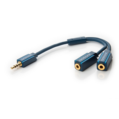 3,5 Klinke Y-Adapter - 0,1 m Adapter fr den gleichzeitigen Anschluss von zwei Kopfhrern / Lautsprechern