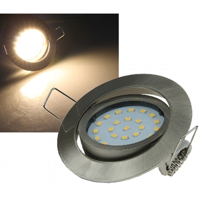 LED Einbauleuchte  4W warmwei� 2900K Edelstahl geb�rstet