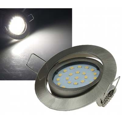 LED Einbauleuchte  3,5W neutralwei� 4000K Edelstahl geb�rstet - Flat-26 NE