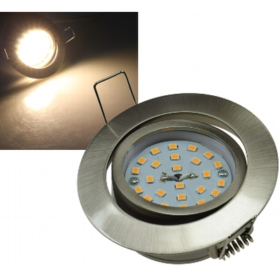     LED downlight  5W warm white 2900K stainless steel brushed - Flat-32 WE