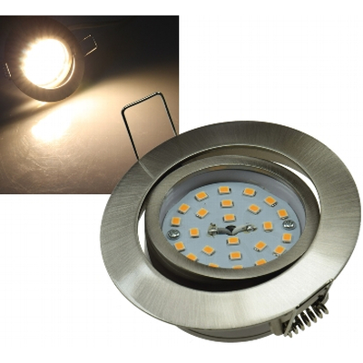 LED Einbauleuchte  5W warmwei� 2900K Edelstahl geb�rstet...