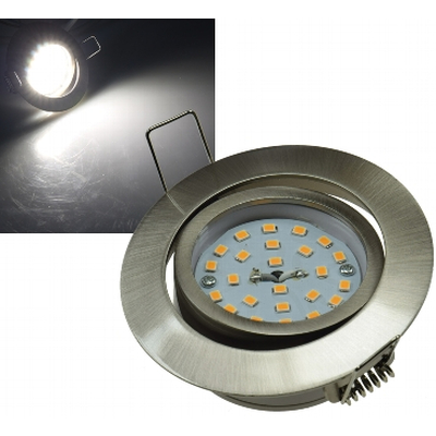LED downlight  5W warm white 2900K dimmeble stainless steel brushed - Flat-32 WED