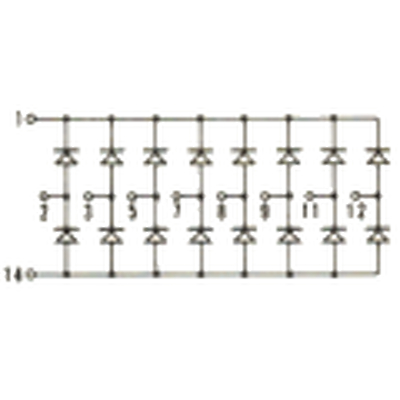 FSA2501P Silicon diode array, U=60V, I=350mA,16 diode array  DIP14