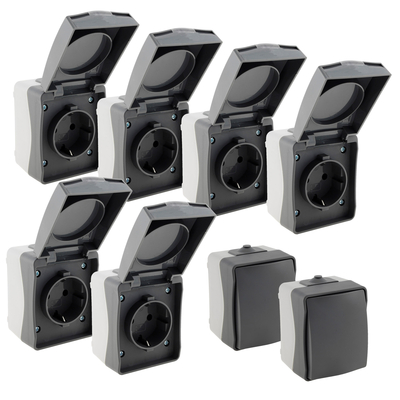 Feuchtraum Starter-Kit IP54 Aufputzmontage 8-teilig
