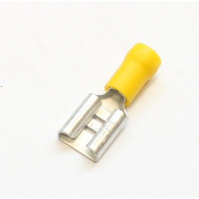 Flachstecker gelb 9,8mm fr 4 - 6mm  Kaabel