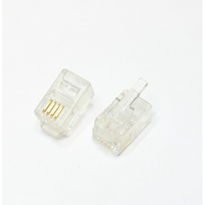 RJ 9 connector male 4 pin 4p4c for flat cable