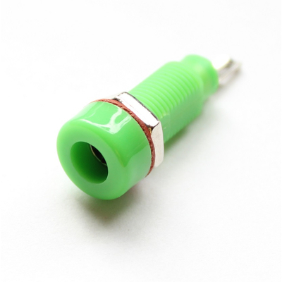 Banana socket 4mm nickel-plated 10A 60VDC green