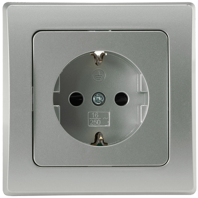 Mains socket terminal connection FM silver