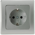 Mains socket terminal connection FM silver