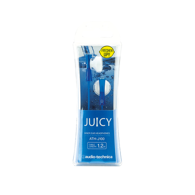 Juicy ATH-J100 stereo in-ear headphones 3.5mm jack blue