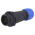 Stecker 4 polig 200V  5A Aussengewinde IP68 - SP1311/P4IN