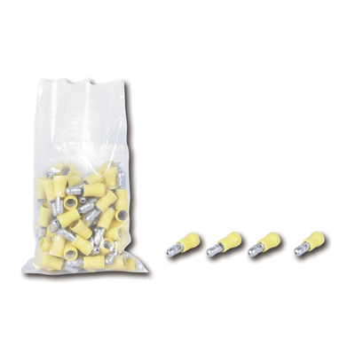 Round plug yellow 5mm for cables from 2,5mm to 6mm (pack of 100)