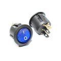 Rocker switch off/on with indicator light 230V blue