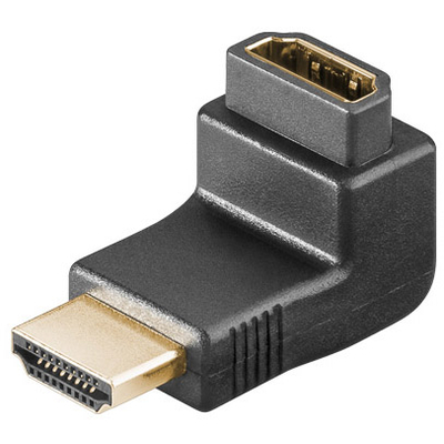 HDMI angled connector with 19-pin gold contacts