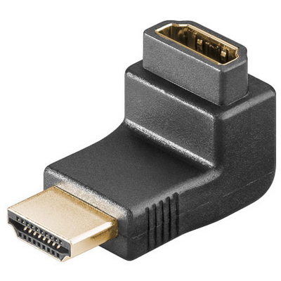 HDMI 90� Winkeladapter mit Goldkontakten Abgang nachoben