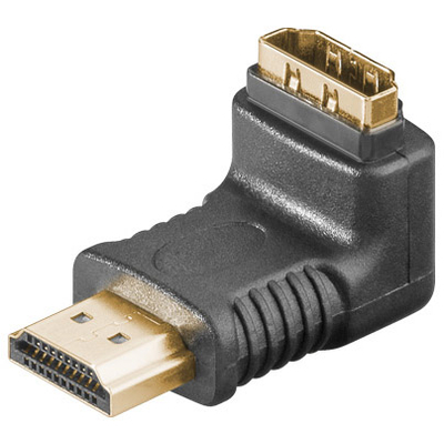 HDMI angled connector with 19-pin gold contacts