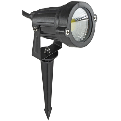 LED garden light 5W warm white with 1.5m cable and black ground spike - CT-GS5