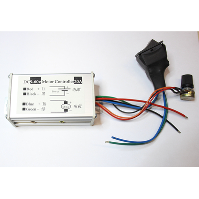 DC Motor Drehzahltregler mit Drehrichtungswahl  9V-60V 20Amax