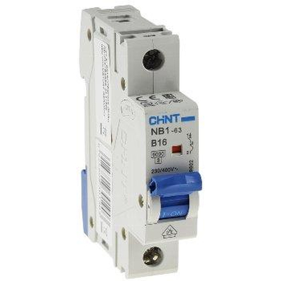  Circuit breaker B16 16A, 1-pole for DIN support rail 