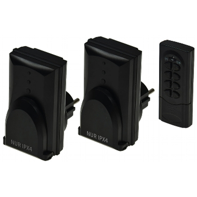 Funksteckdosen-Set Outdoor 1x FB + 2x Steckdosen a 1000W...