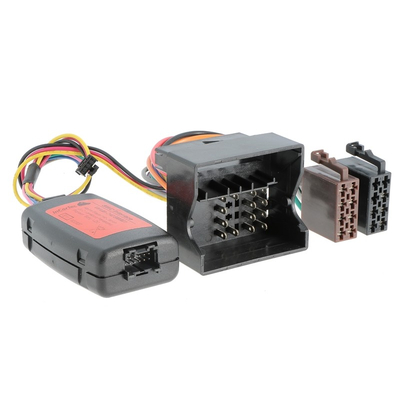 Steering Wheel Control Adapter for BMW, Range Rover, and Mini with Quadlock Connector + K-Bus
