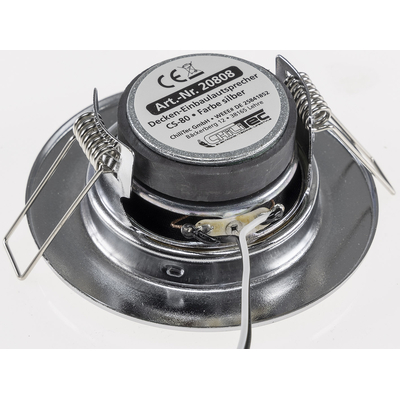 Mini Deckeneinbaulautsprecher Halogen-Look �8cm chrom
