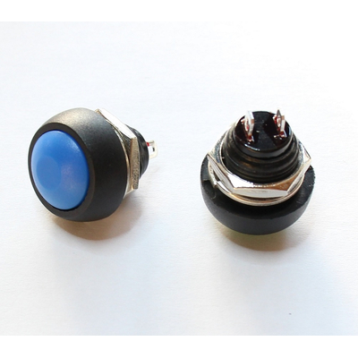 Push button 17.5mm 1 x one 1A 250V blue