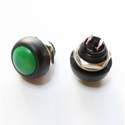 Push button 17.5mm off-on 1A 250V green