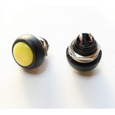 Drucktaster 17,5mm 1 x ein 1A 250V gelb