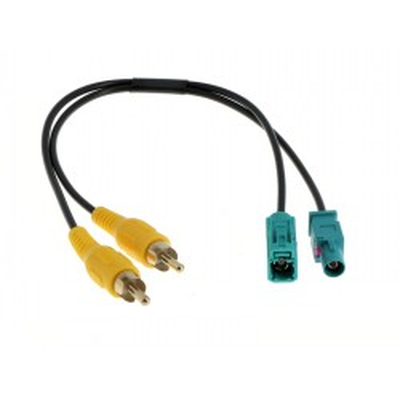 Antennenadapter 2 x RCA (M) - 1 x FAKRA (M) + 1 x FAKRA (F)