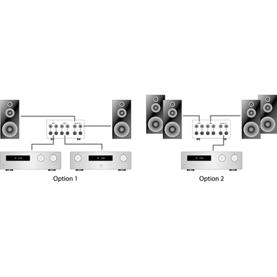 Verst�rker/ Lautsprecherboxen Umschalter silber - AMP-S MKII