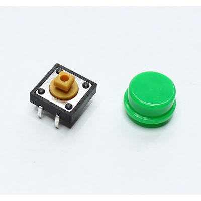 Mikrotaster TACT mit grnem Knopf 1x(ein) 0,05A/12VDC PCB
