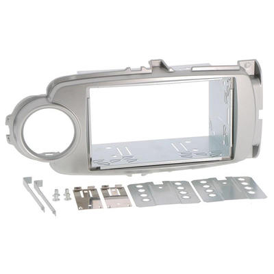 Radio bezel TOYOTA Yaris (XP13) from 2011-17 2DIN silver installer kit