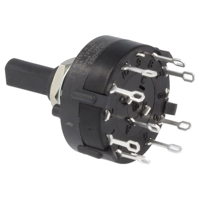     Stepped rotary switch with solder connection 1 pole 8 positions 2.5A / 125VAC 0.35A / 125VDC