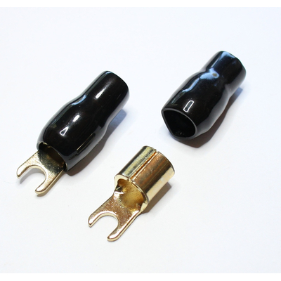 Gabelkabelschuh 25mm Kabel schwarz fr Schrauben bis 4mm